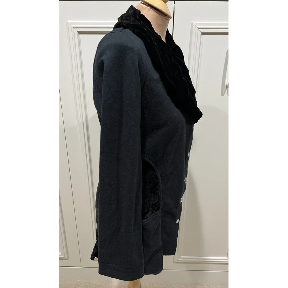 Testimony Los‎ Angeles Black Jacket Size Medium Velvet Victorian Whimsigoth Goth - Picture 2 of 8